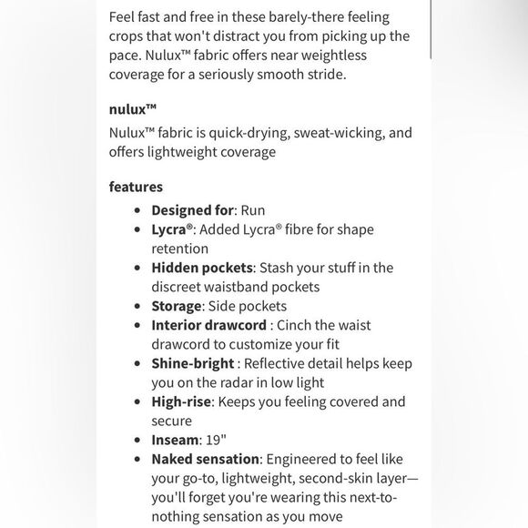 .Lululemon Fast and Free Crop II 19" Nulux Golden Lime - Picture 5 of 14